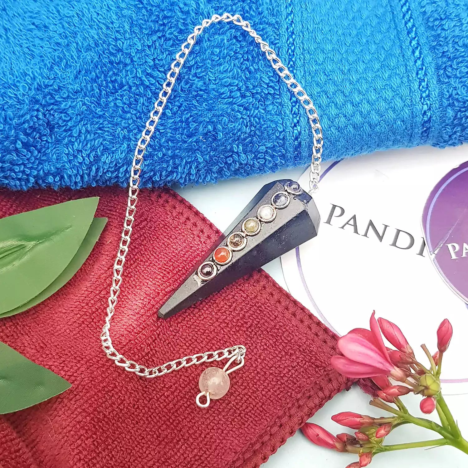 Black Tourmaline 7 Chakra Dowsing Pendulum