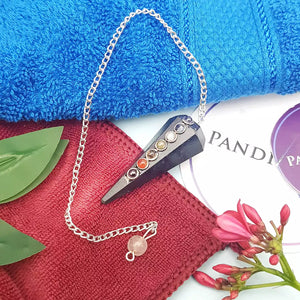 Black Tourmaline 7 Chakra Dowsing Pendulum