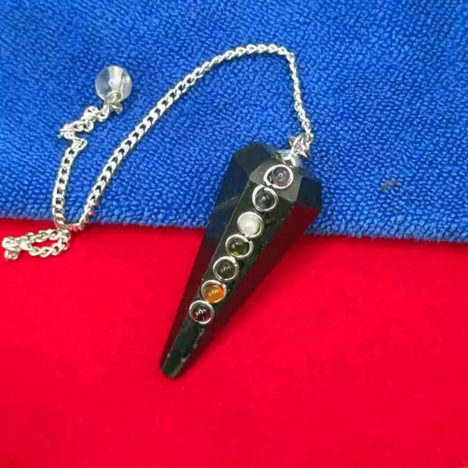 Black Tourmaline 7 Chakra Dowsing Pendulum