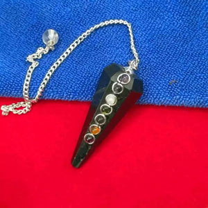 Black Tourmaline 7 Chakra Dowsing Pendulum