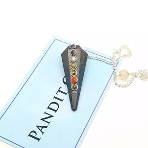Black Tourmaline 7 Chakra Dowsing Pendulum