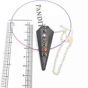 Black Tourmaline 7 Chakra Dowsing Pendulum