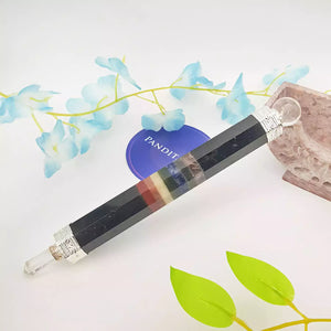 Black Tourmaline 7 Chakra Healing Stone Wand