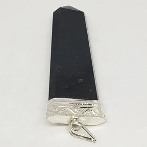 Black Tourmaline 7 Chakra Pencil Pendant
