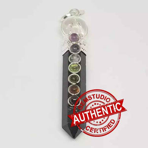 Black Tourmaline 7 Chakra Pendant