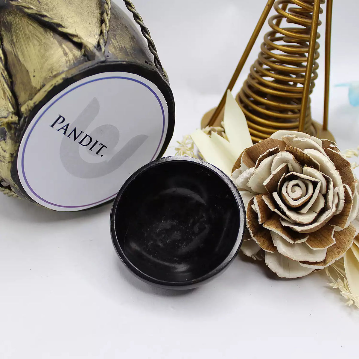 Black Tourmaline Bowl — full bowl view from above