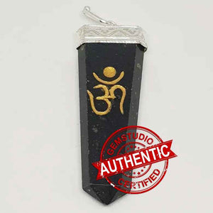 Black Tourmaline Om Pencil Pendant