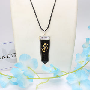 Black Tourmaline Om Pencil Pendant