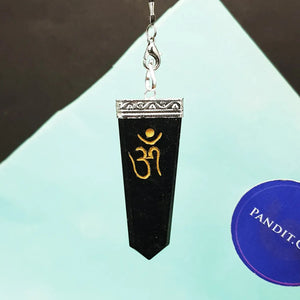 Black Tourmaline Om Pencil Pendant