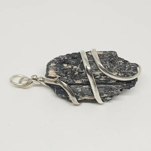 Black Tourmaline Spiral Pendant