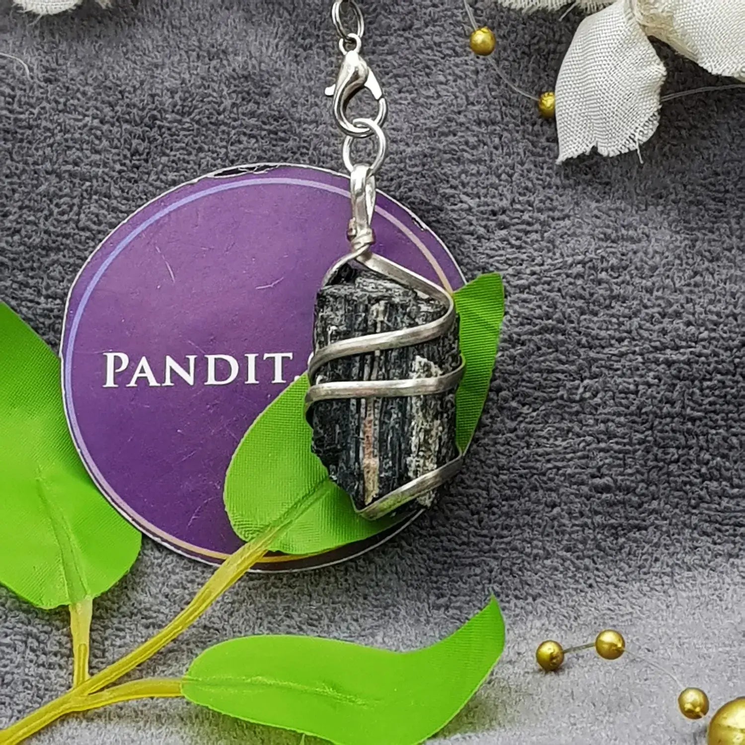 Black Tourmaline Spiral Pendant