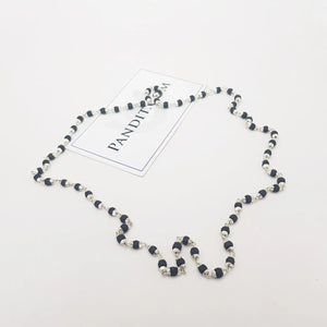 Black Tulsi Mala With Silver Capping