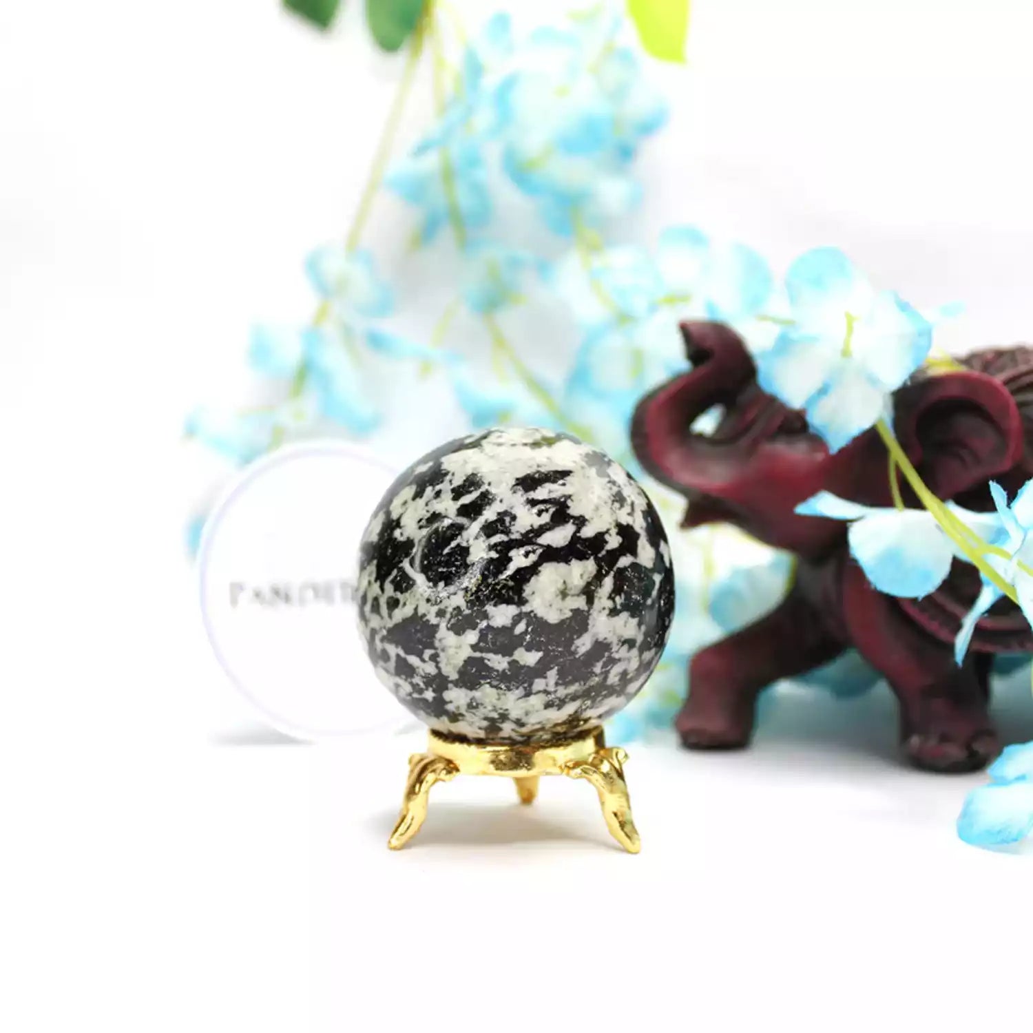 Black White Tourmaline Crystal Ball