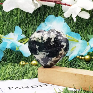 Black White Tourmaline Healing Crystal Heart Stone
