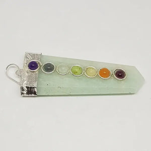Blue Amazonite 7 Chakra Pencil Pendant