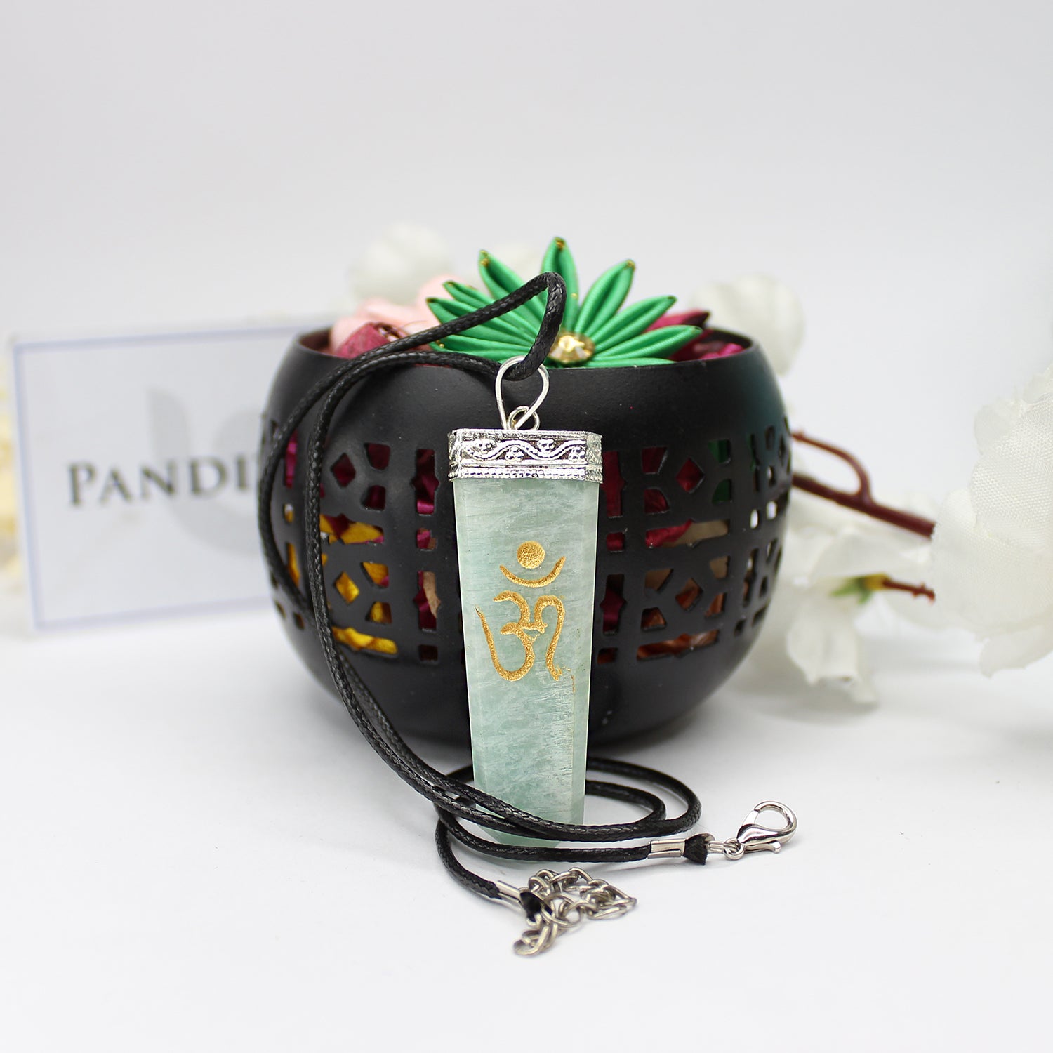 Blue Amazonite Om Pencil Pendant