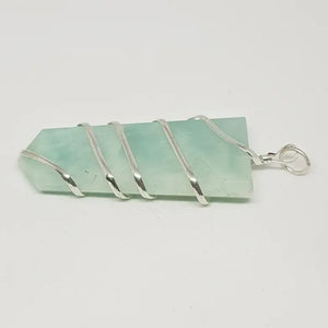 Blue Amazonite Spiral Pencil Pendant