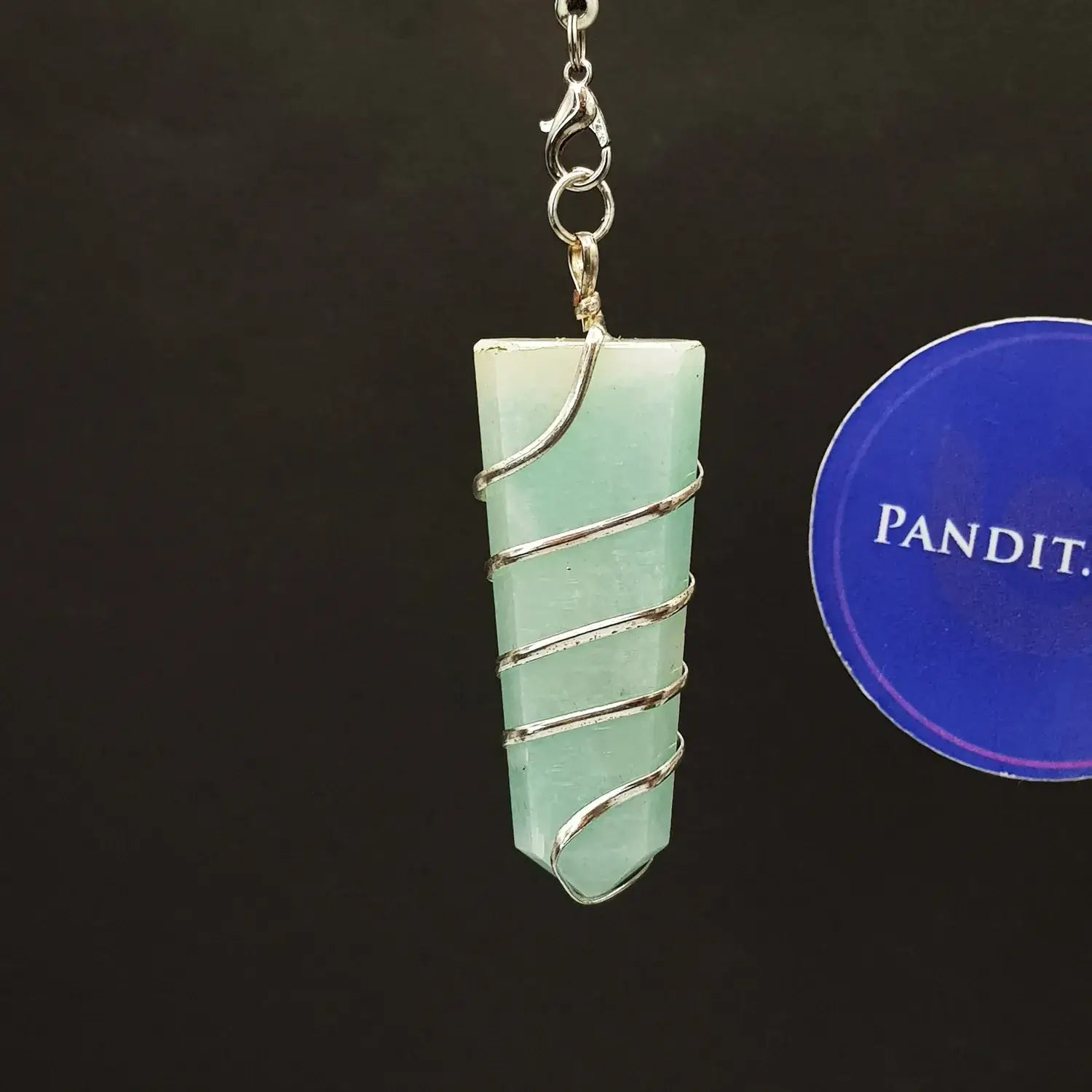 Blue Amazonite Spiral Pencil Pendant