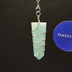 Blue Amazonite Spiral Pencil Pendant
