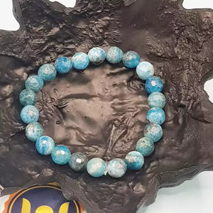 Blue Apatite Diamond Cut Bracelet