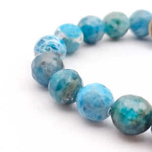 Blue Apatite Diamond Cut Bracelet