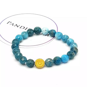 Blue Apatite Diamond Cut Bracelet