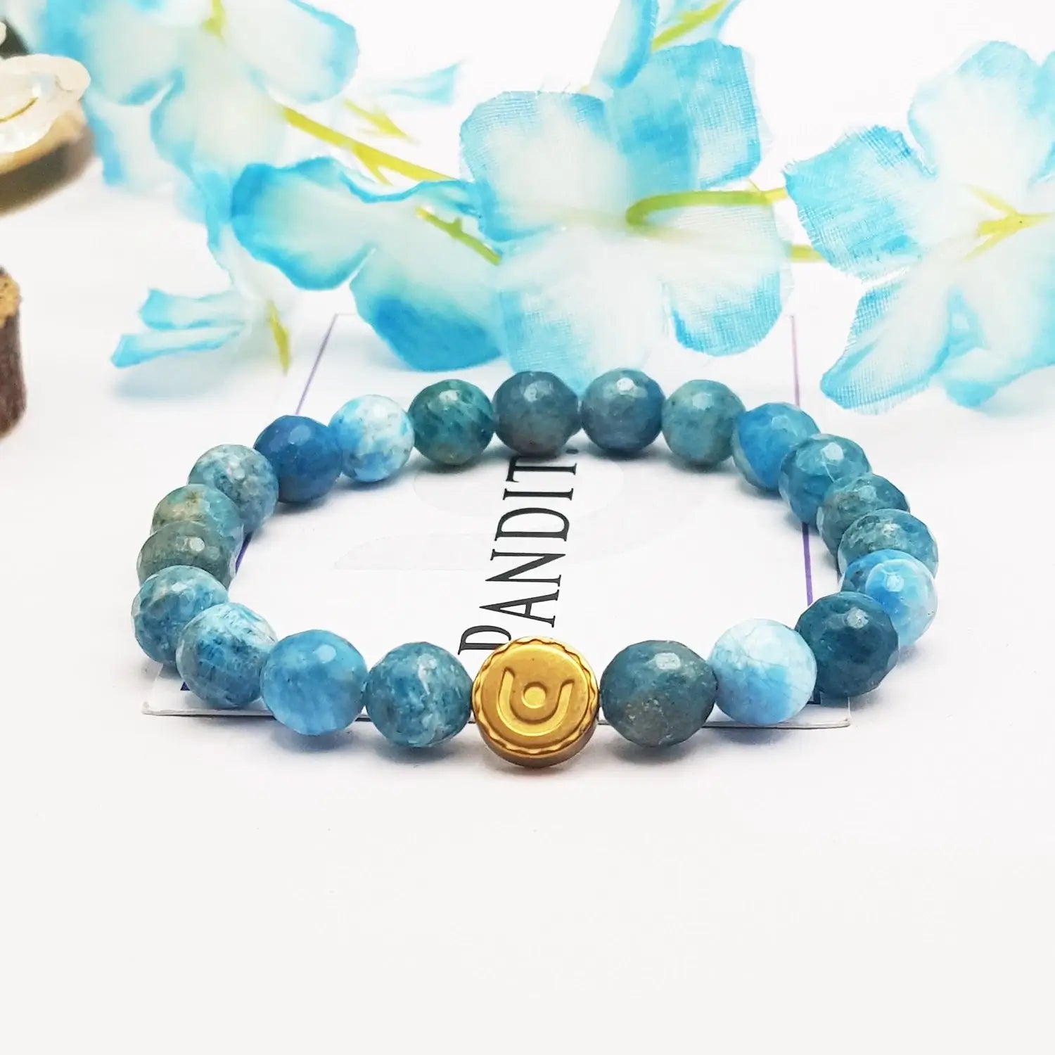 Blue Apatite Diamond Cut Bracelet