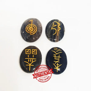 Blue Aventurine Reiki Symbol Healing Stones Set