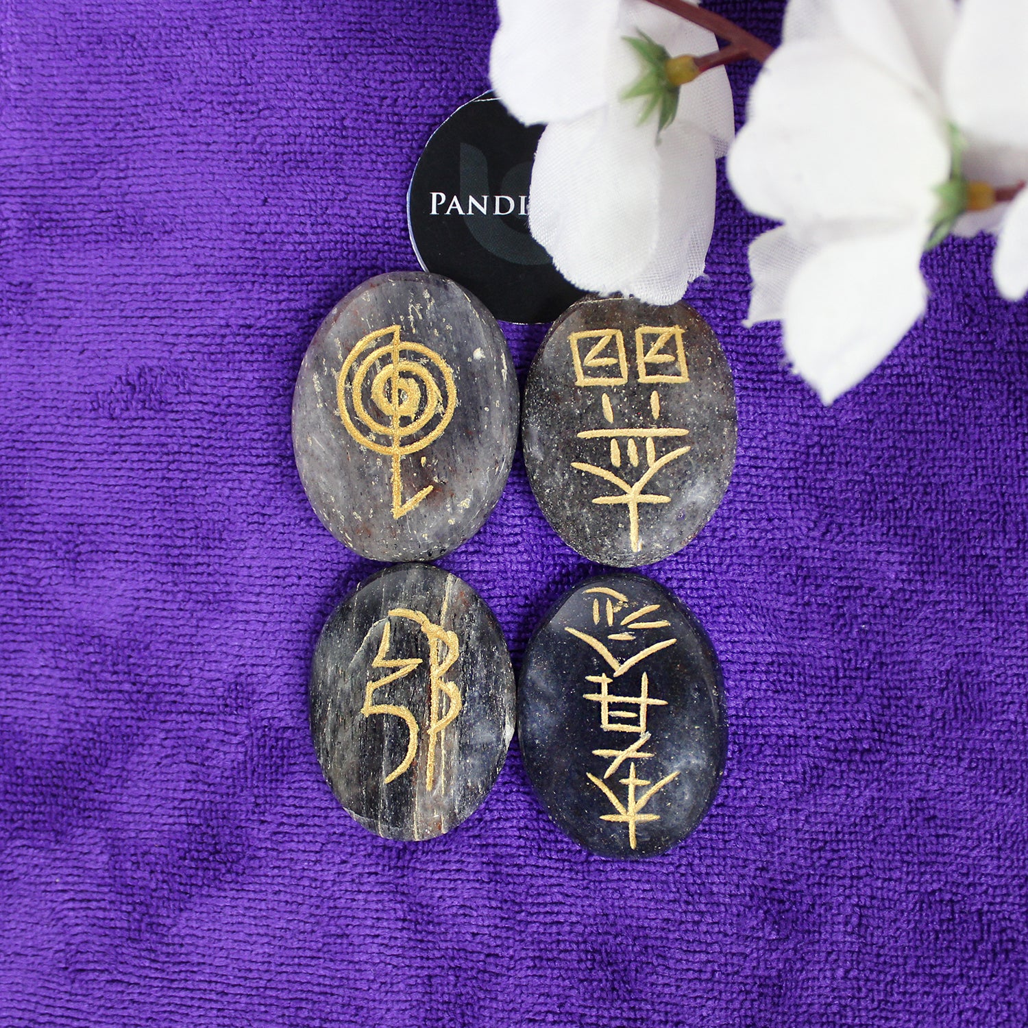 Blue Aventurine Reiki Symbol Healing Stones Set