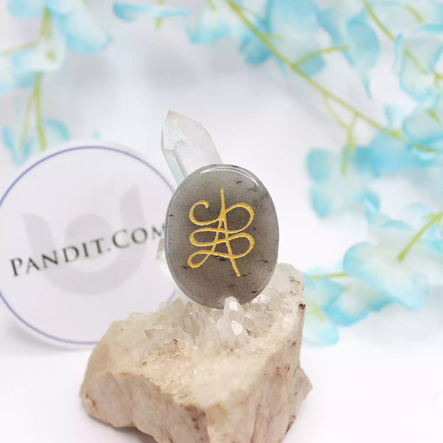 Blue Aventurine Zibu Symbol Coin