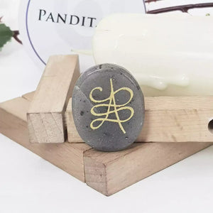 Blue Aventurine Zibu Symbol Coin