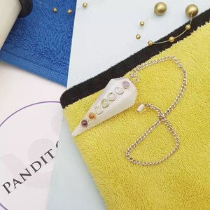 Blue Calcite 7 Chakra Dowsing Pendulum