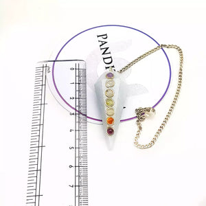 Blue Calcite 7 Chakra Dowsing Pendulum