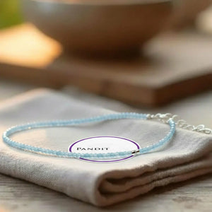 Blue Chalcedony Anklet — main anklet view showing stones and chain