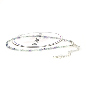Blue Fluorite Anklet — close-up of gemstone beads detail