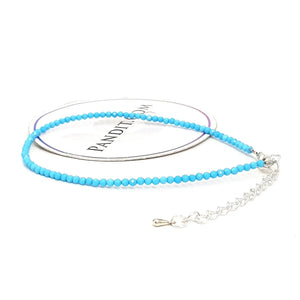 Blue Magnesite Turquoise Anklet — close-up of gemstone beads detail