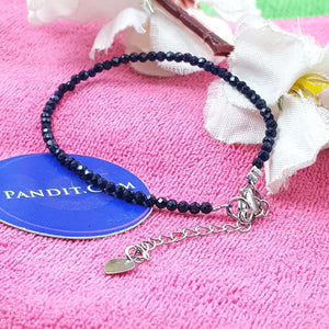 Blue Sunstone Adjustable Diamond Cut Bracelet