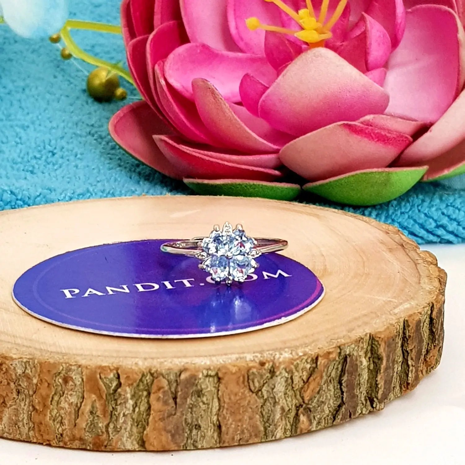 Blue Topaz Adjustable Ring