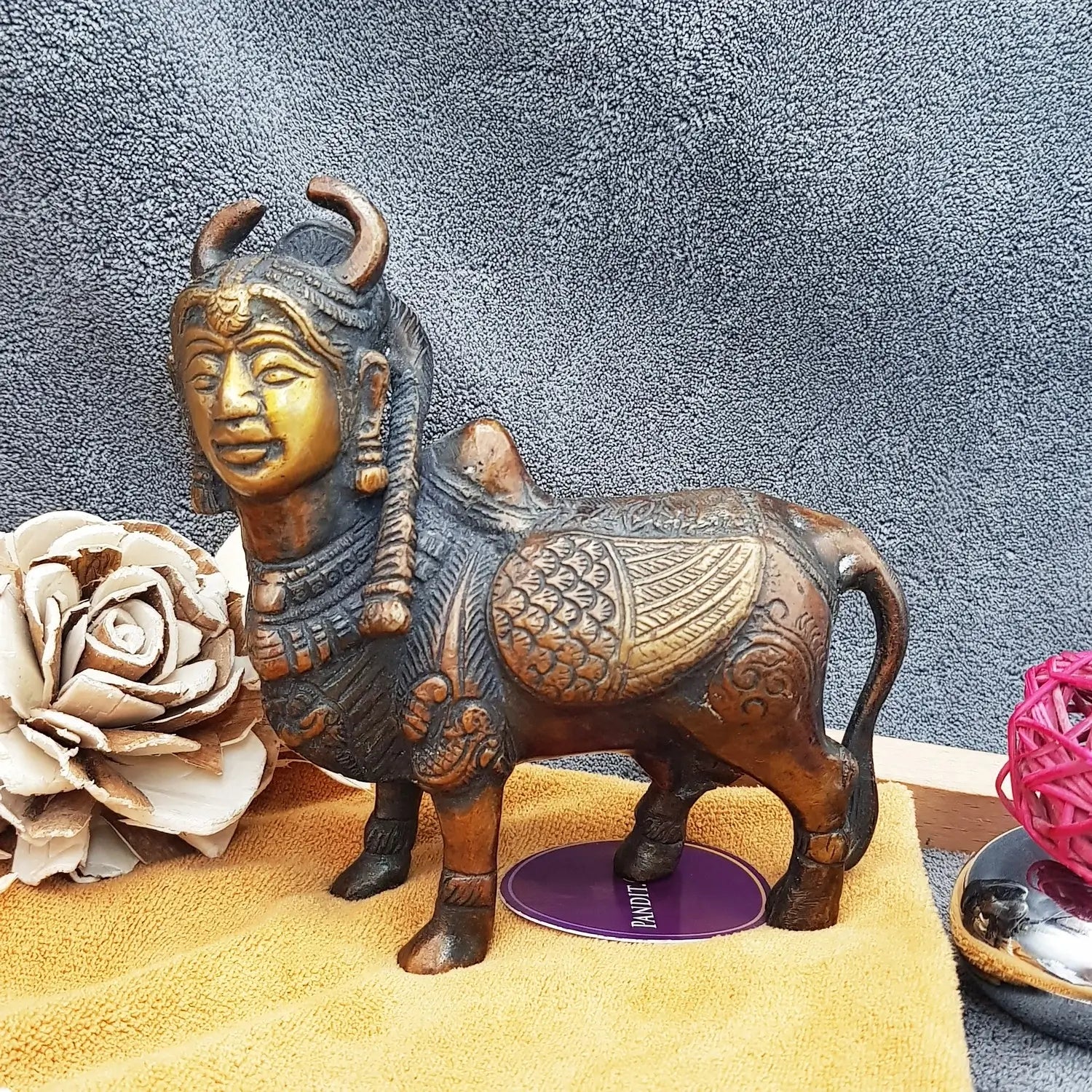 Kamdhenu Cow Brass Idol