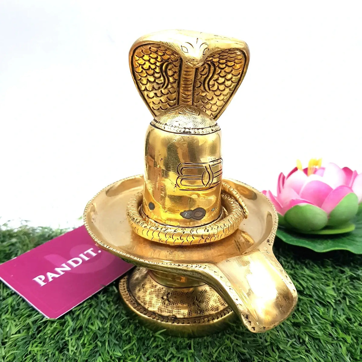 Brass Shiva Lingam With Sheshnag