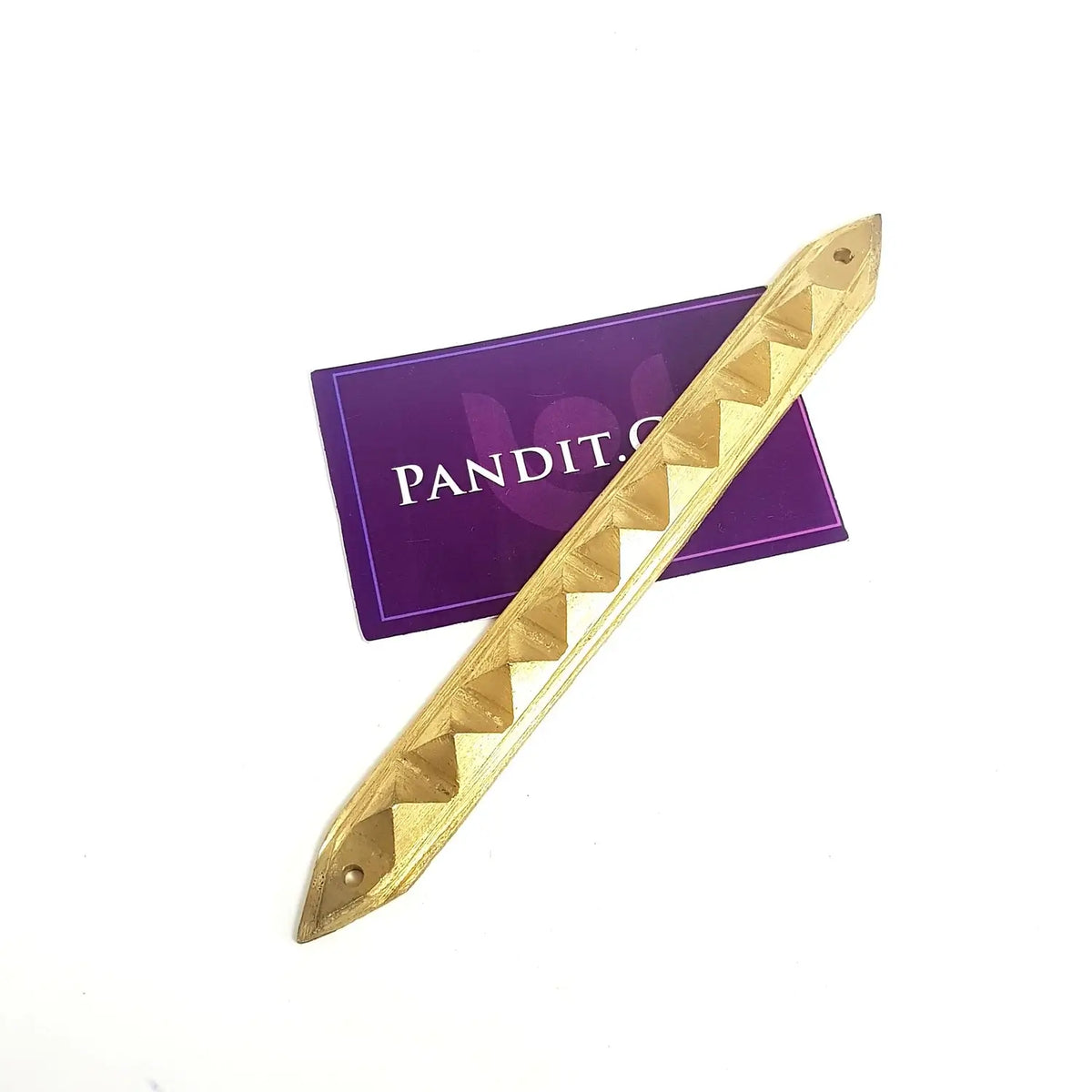 Brass Strip 9 Pyramid Divider — top view showing apex point