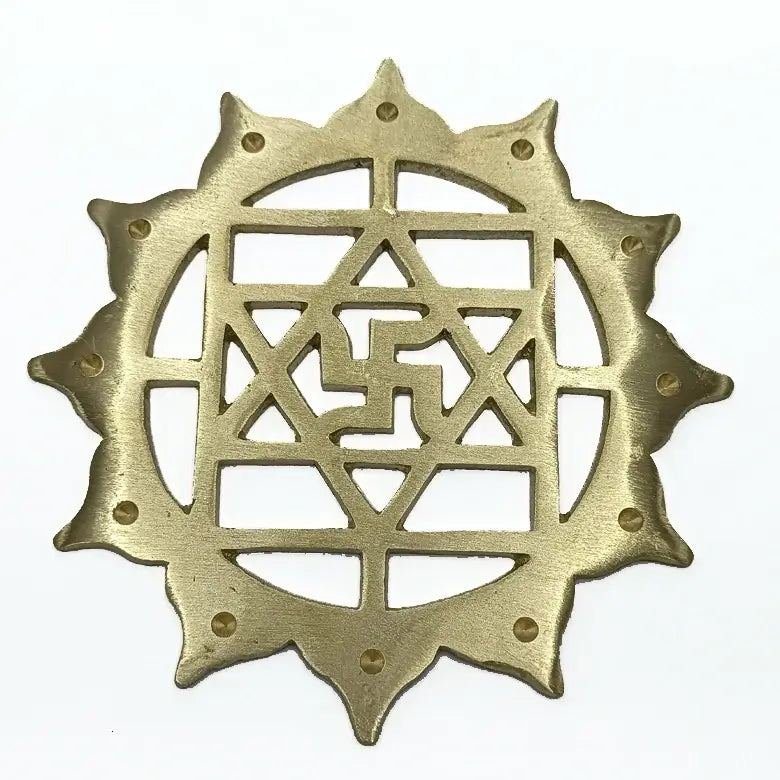 Brass Swastik with Lotus Flower Plate — main product view