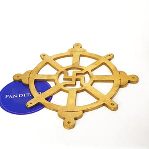 Brass Swastik With Lotus Flower Plate Premium