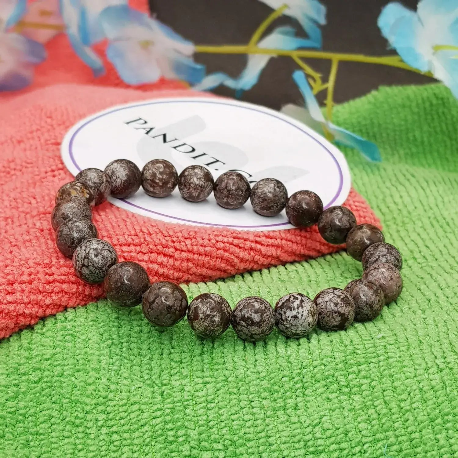 Brown Snowflake Obsidian Bracelet