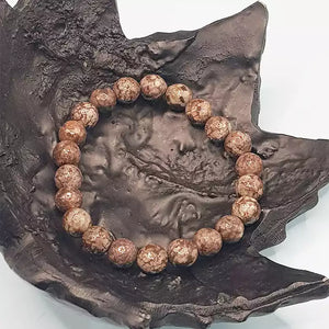 Brown Snowflake Obsidian Diamond Cut Bracelet