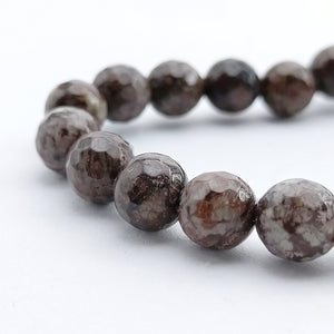 Brown Snowflake Obsidian Diamond Cut Bracelet