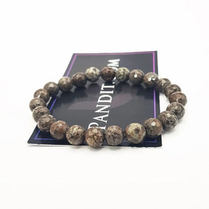 Brown Snowflake Obsidian Diamond Cut Bracelet