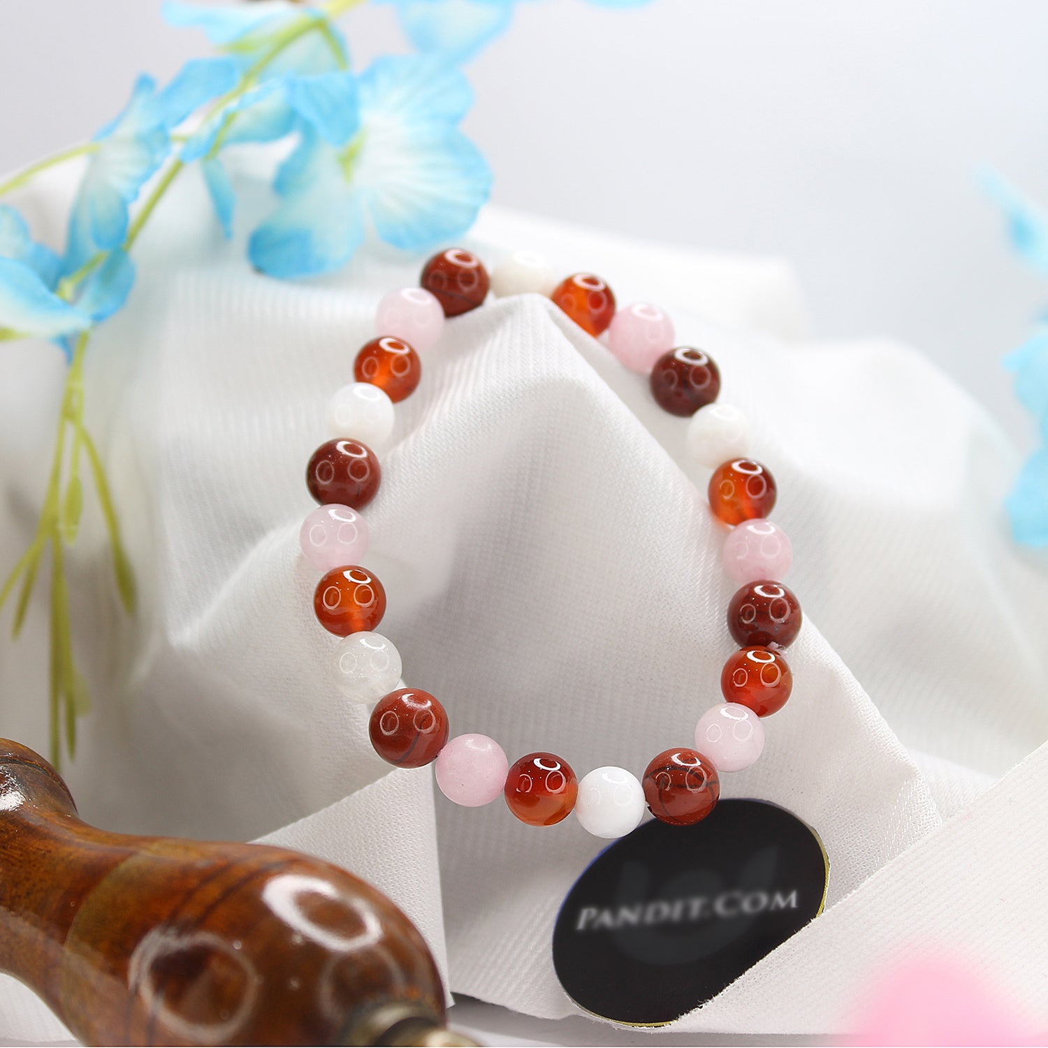 Cancer Zodiac Sign Bracelet — close-up of Cancer Zodiac Sign stones revealing natural patterns