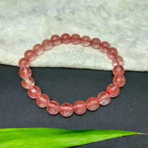 Cherry Quartz Diamond Cut Bracelet