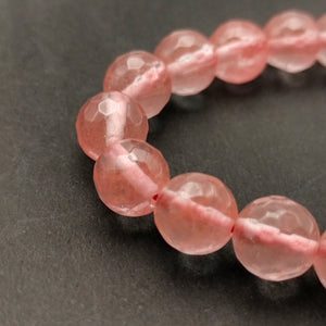 Cherry Quartz Diamond Cut Bracelet